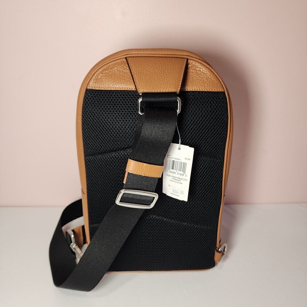 NWT COACH 2540 West Pack Sling Bag Backpack Refined Pebble Leather Light Saddle - Picture 3 of 6